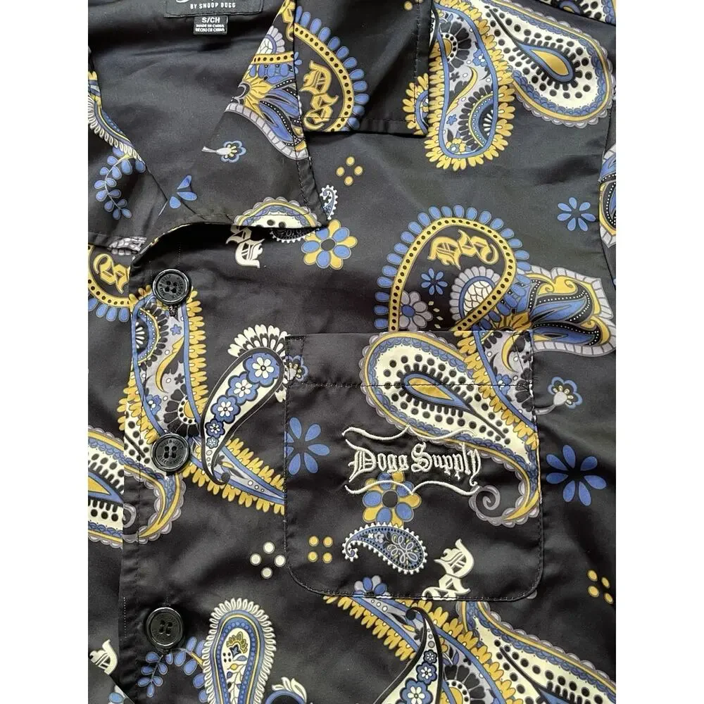 Dogg Supply Snoop Dogg Paisley Satin Pajama Set Womens Small 2-Piece